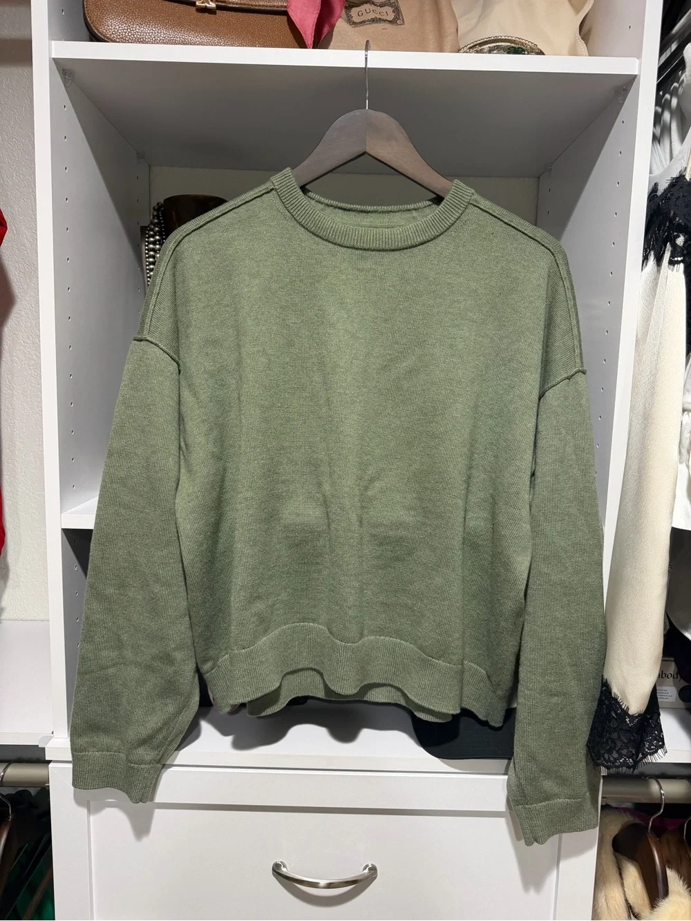 J. Crew Olive Green Crewneck Sweater